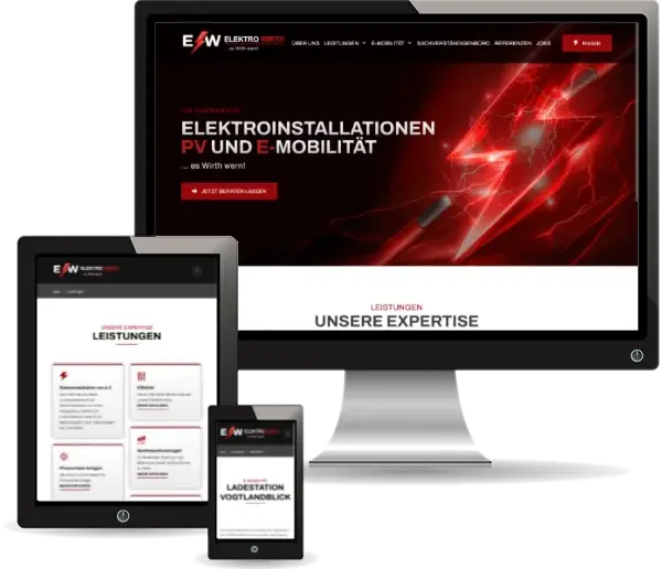 Webseite für Elektro Wirth (Referenz Webdesign Meinhold)