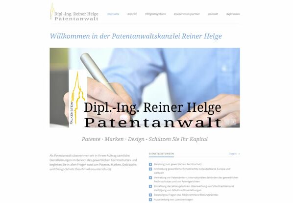 Webseite Patentanwalt Reiner Helge