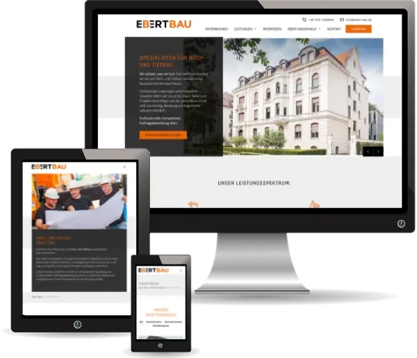 responsive Webseite EBERT Bau GmbH