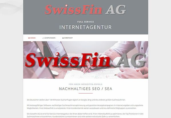 Webseite SwissFin AG
