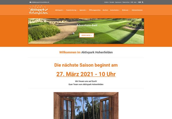 Website Aktivpark Hohenfelden Website Aktivpark Hohenfelden