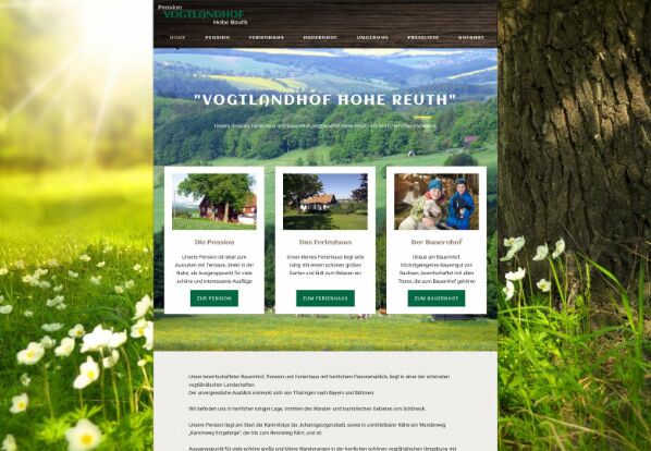 Webseite Pension Vogtlandhof