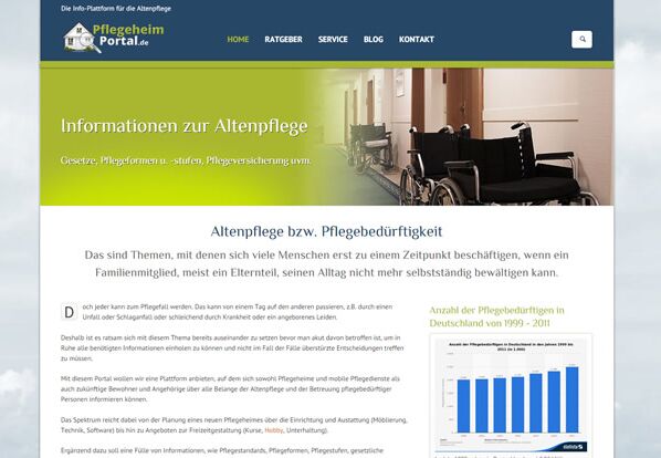 Webseite Pflegeheimportal Webseite Pflegeheimportal