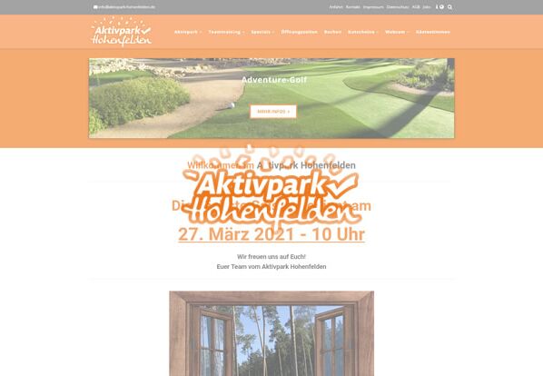 Website Aktivpark Hohenfelden
