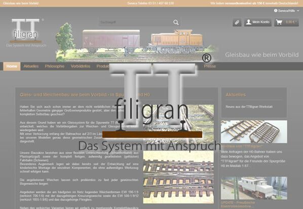 Webseite / Shop TTfiligran Webseite / Shop TTfiligran