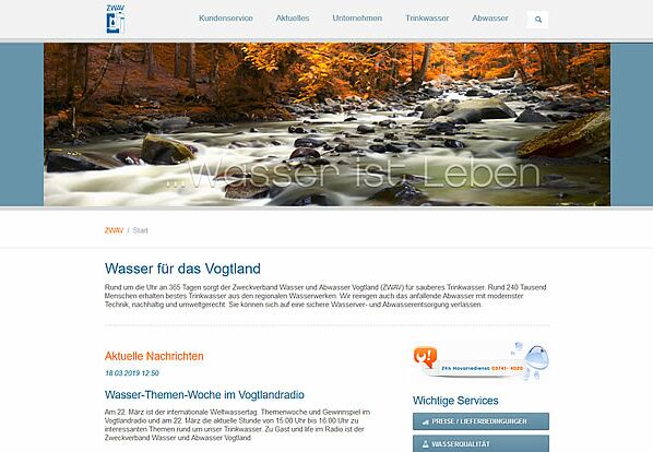 Website Zweckverband Wasser Abwasser Plauen Website Zweckverband Wasser Abwasser Plauen