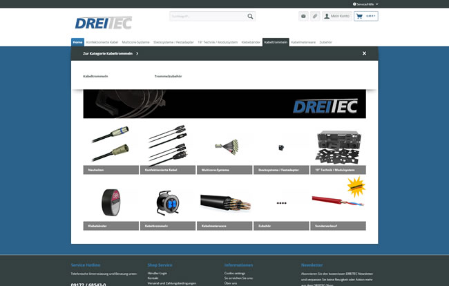 Webseite / Online-Shop DREITEC