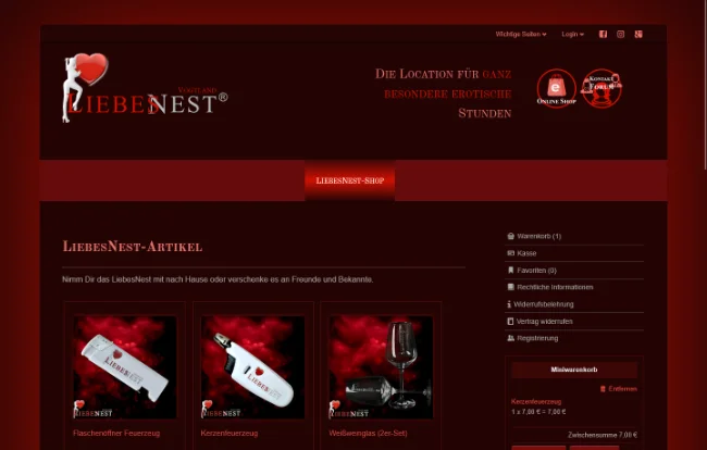 Online-Shop / Forum Liebesnest Vogtland