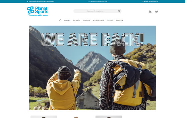Webseite / Online-Shop Planet Sports