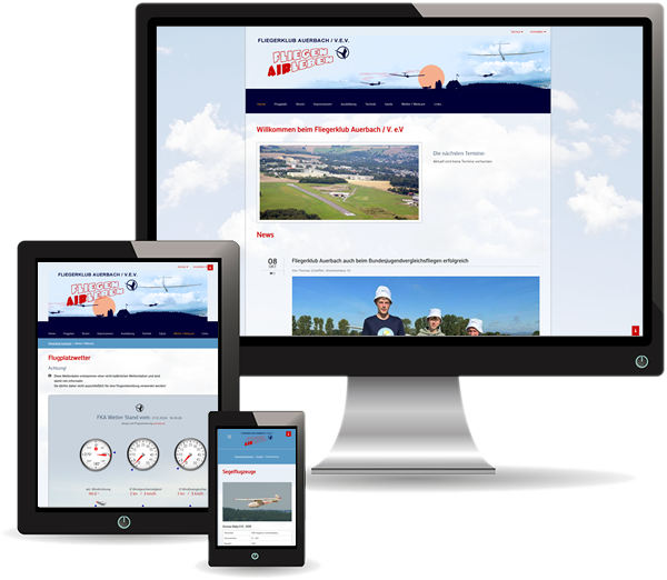 Flieger Auerbach Responsive Webseite