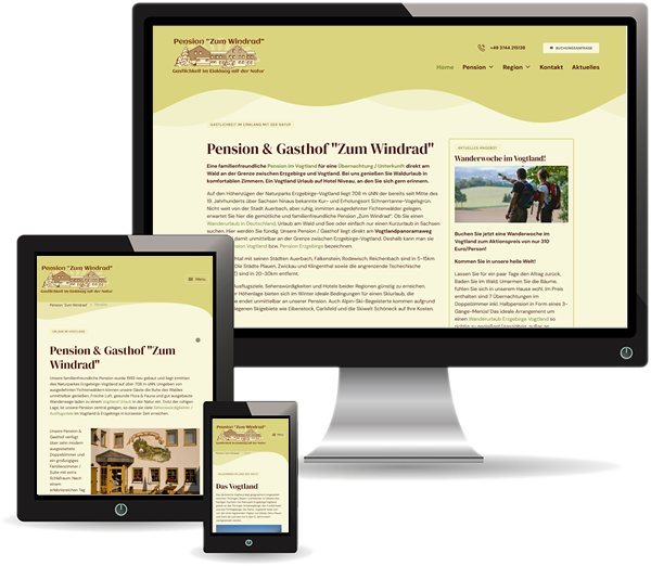 Pension Windrad Responsive Webseite