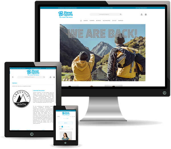 Planetsports Responsive Webshop