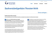 Webseite / Elektrosachverständiger Wirth