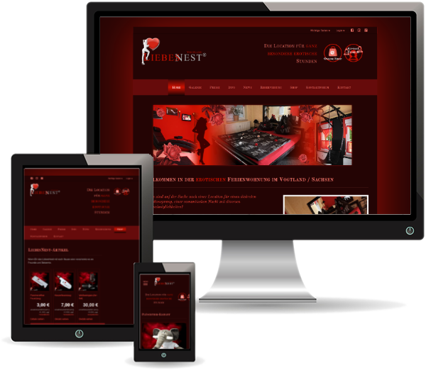 responsive Webseite / Online-Shop LiebesNest Vogtland