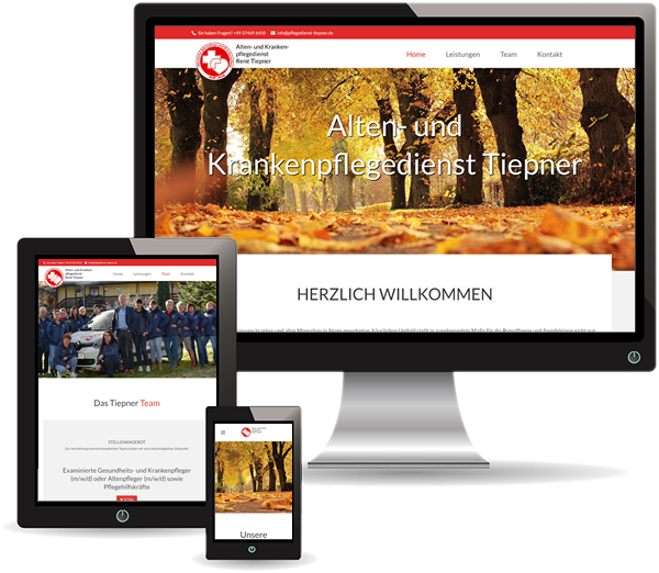 responsive Webseite Pflegedienst Tiepner
