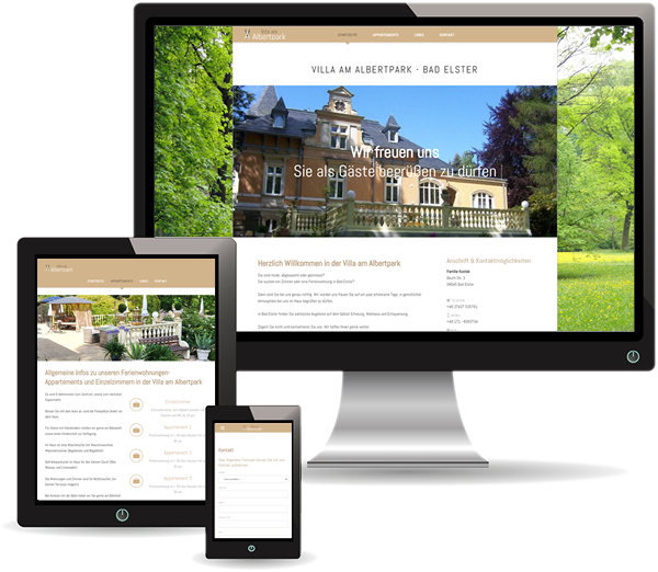 responsive Webseite Villa am Albertpark